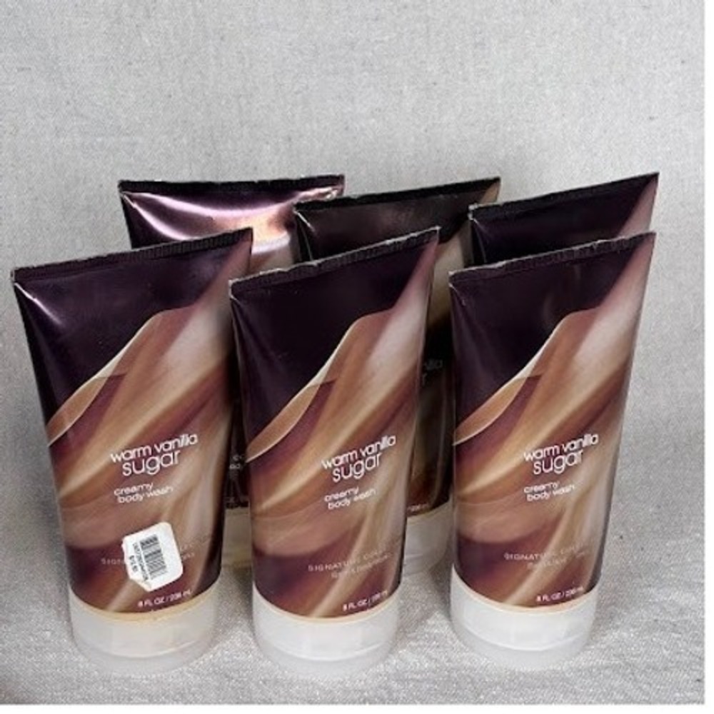 Bath & Body Works Warm Vanilla Sugar Creamy Body Wash 8 fl oz (6 Tubes)